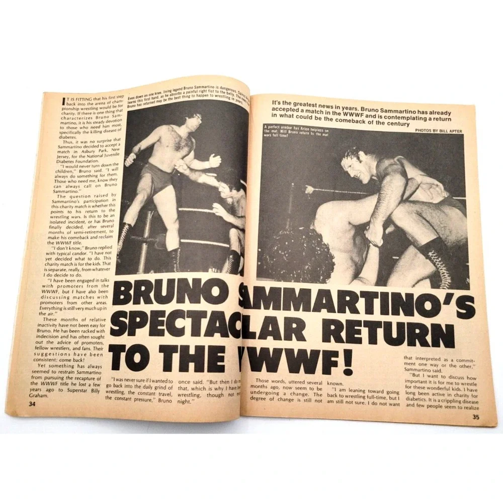 THE WRESTLER OCT 1978 BRUNO SAMMARTINO HARLEY RACE DUSTY RHODES WAHOO‎ MCDANIEL